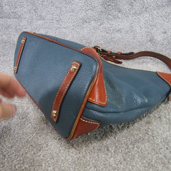 Dooney And Bourke Hobo Bag Blue Leather Satchel Tote Handbag - Picture 9 of 9